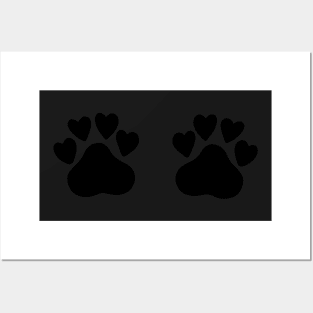 Cat's hand drawn paws in black and white Posters and Art